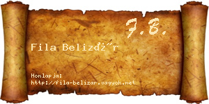 Fila Belizár névjegykártya